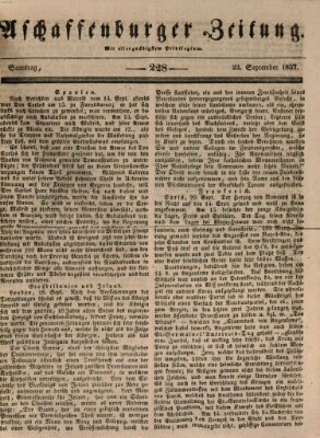 Aschaffenburger Zeitung Samstag 23. September 1837