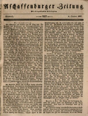 Aschaffenburger Zeitung Mittwoch 4. Oktober 1837