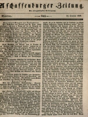 Aschaffenburger Zeitung Samstag 14. Oktober 1837