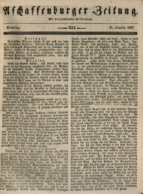 Aschaffenburger Zeitung Samstag 21. Oktober 1837