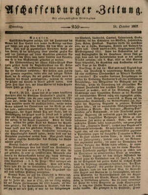 Aschaffenburger Zeitung Dienstag 31. Oktober 1837