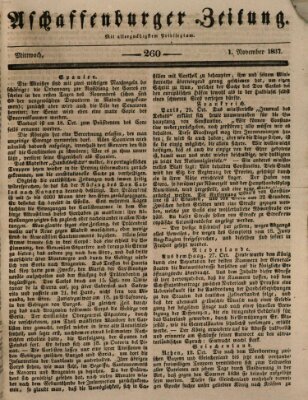 Aschaffenburger Zeitung Mittwoch 1. November 1837