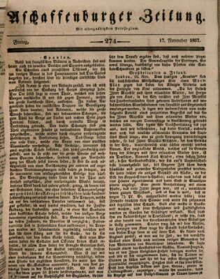 Aschaffenburger Zeitung Freitag 17. November 1837