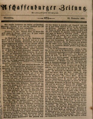 Aschaffenburger Zeitung Samstag 18. November 1837