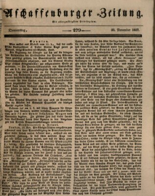 Aschaffenburger Zeitung Donnerstag 23. November 1837