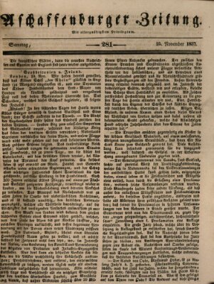 Aschaffenburger Zeitung Samstag 25. November 1837