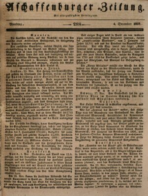 Aschaffenburger Zeitung Montag 4. Dezember 1837