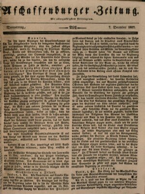 Aschaffenburger Zeitung Donnerstag 7. Dezember 1837