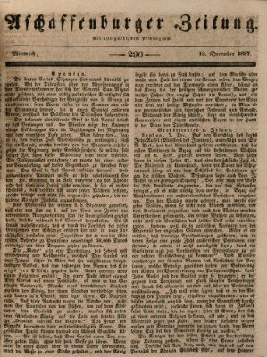 Aschaffenburger Zeitung Mittwoch 13. Dezember 1837