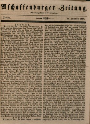 Aschaffenburger Zeitung Freitag 15. Dezember 1837