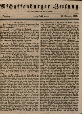 Aschaffenburger Zeitung Dienstag 19. Dezember 1837