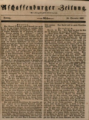 Aschaffenburger Zeitung Freitag 22. Dezember 1837