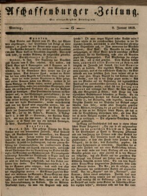 Aschaffenburger Zeitung Montag 8. Januar 1838