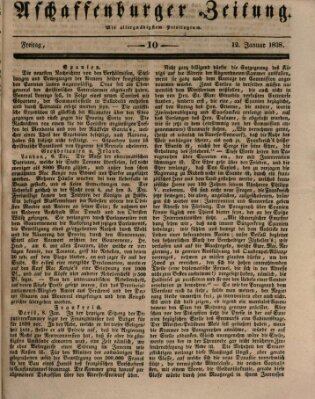 Aschaffenburger Zeitung Freitag 12. Januar 1838