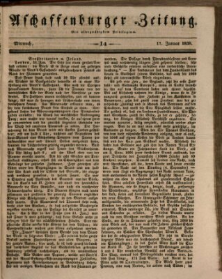 Aschaffenburger Zeitung Mittwoch 17. Januar 1838