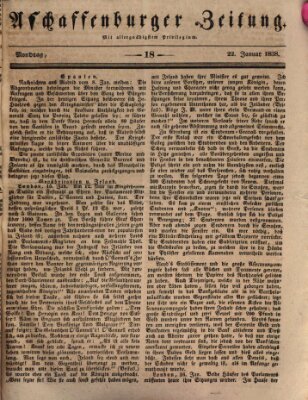 Aschaffenburger Zeitung Montag 22. Januar 1838