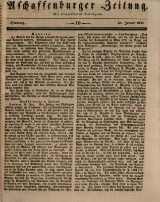 Aschaffenburger Zeitung Dienstag 23. Januar 1838