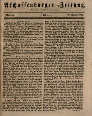 Aschaffenburger Zeitung Samstag 27. Januar 1838