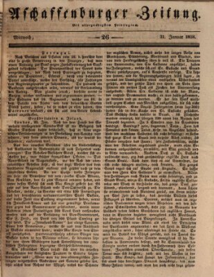 Aschaffenburger Zeitung Mittwoch 31. Januar 1838