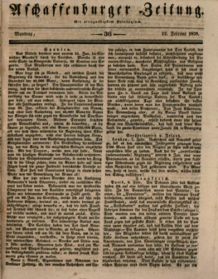 Aschaffenburger Zeitung Montag 12. Februar 1838