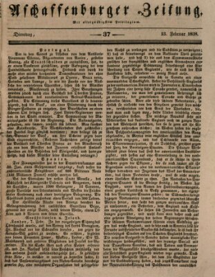 Aschaffenburger Zeitung Dienstag 13. Februar 1838