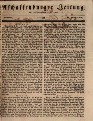 Aschaffenburger Zeitung Mittwoch 14. Februar 1838