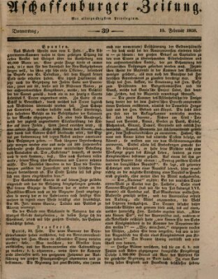 Aschaffenburger Zeitung Donnerstag 15. Februar 1838