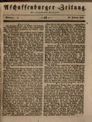 Aschaffenburger Zeitung Montag 19. Februar 1838