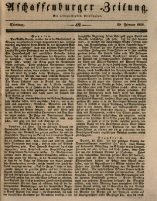 Aschaffenburger Zeitung Dienstag 20. Februar 1838