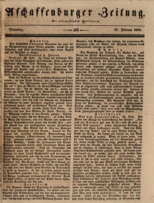 Aschaffenburger Zeitung Dienstag 27. Februar 1838