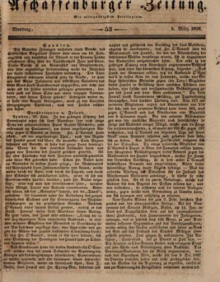 Aschaffenburger Zeitung Montag 5. März 1838