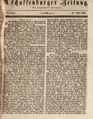 Aschaffenburger Zeitung Montag 19. März 1838