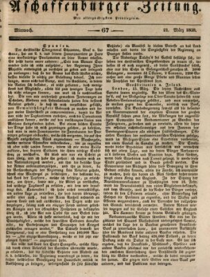 Aschaffenburger Zeitung Mittwoch 21. März 1838