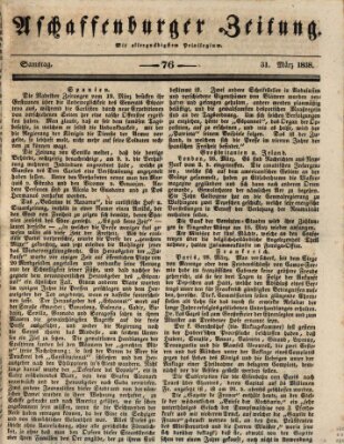 Aschaffenburger Zeitung Samstag 31. März 1838