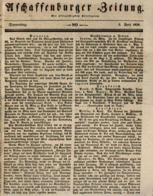 Aschaffenburger Zeitung Donnerstag 5. April 1838