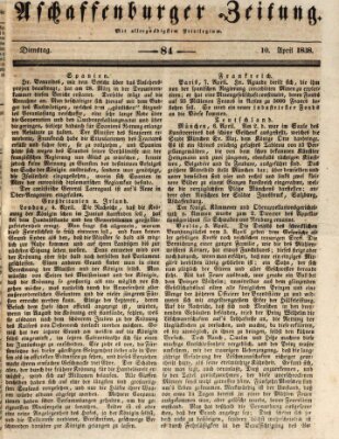 Aschaffenburger Zeitung Dienstag 10. April 1838