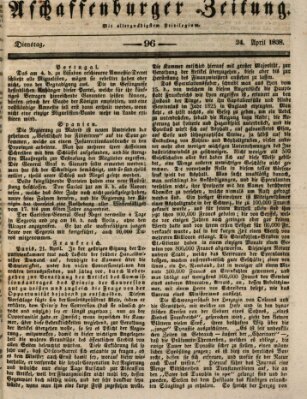 Aschaffenburger Zeitung Dienstag 24. April 1838