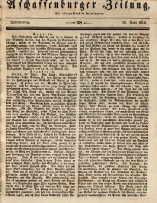 Aschaffenburger Zeitung Donnerstag 26. April 1838