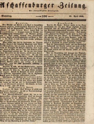 Aschaffenburger Zeitung Samstag 28. April 1838