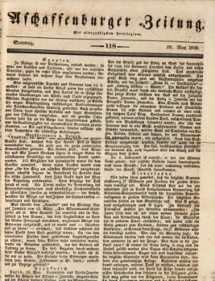 Aschaffenburger Zeitung Samstag 19. Mai 1838