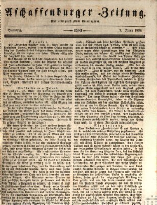 Aschaffenburger Zeitung Samstag 2. Juni 1838
