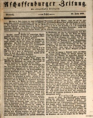 Aschaffenburger Zeitung Mittwoch 20. Juni 1838