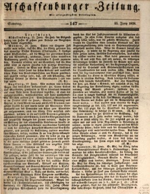Aschaffenburger Zeitung Samstag 23. Juni 1838