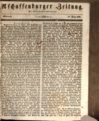 Aschaffenburger Zeitung Mittwoch 27. Juni 1838