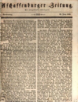 Aschaffenburger Zeitung Donnerstag 28. Juni 1838