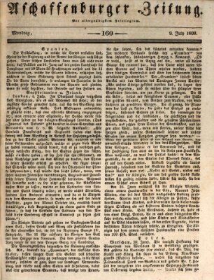 Aschaffenburger Zeitung Montag 9. Juli 1838