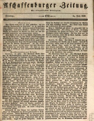 Aschaffenburger Zeitung Dienstag 24. Juli 1838