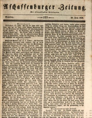 Aschaffenburger Zeitung Samstag 28. Juli 1838