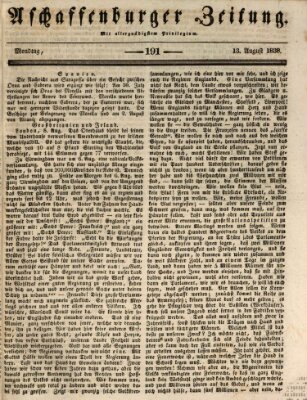 Aschaffenburger Zeitung Montag 13. August 1838