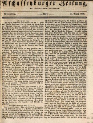 Aschaffenburger Zeitung Donnerstag 23. August 1838